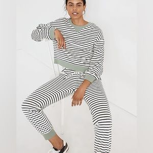 Madewell Black and White Striped Pajama Set